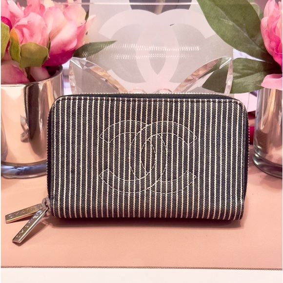 CHANEL Handbags - SOLD ❌ Chanel Denim Double Zippy Wallet